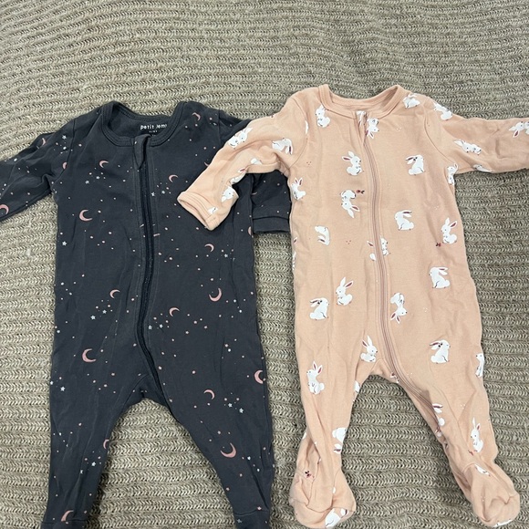 Petit Lem Other - Petit Lem Kids One Piece Pajamas - Black and Pink